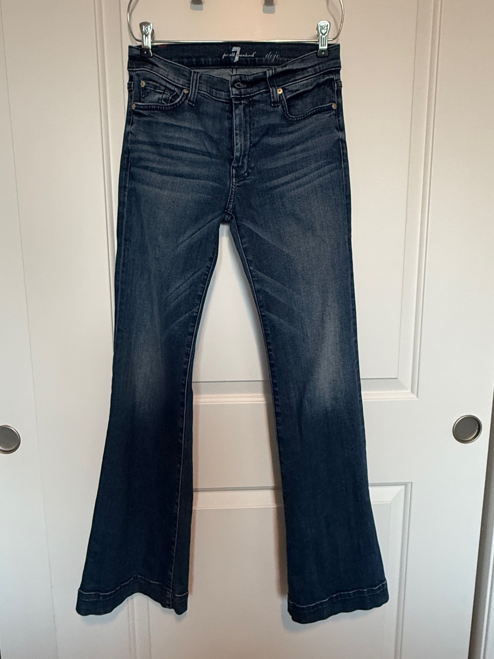 7 For All Mankind Women's Dark Indigo Flare Jeans